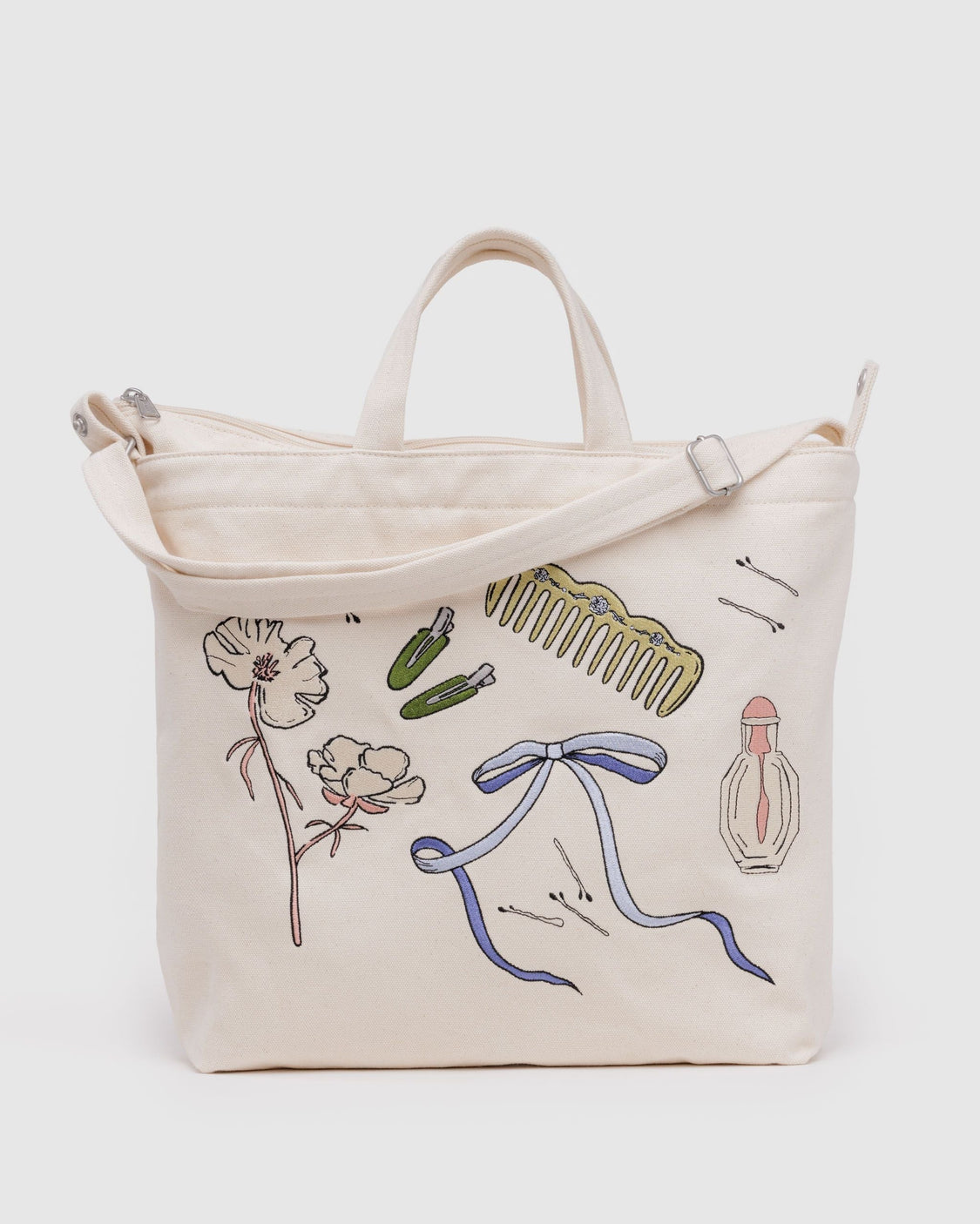 Horizontal Zip Duck Bag - Embroidered Get Ready With Me - Lite Market Haul