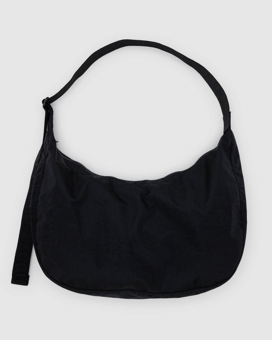 Large Nylon Crescent Bag - Black - Soft Utility Bag