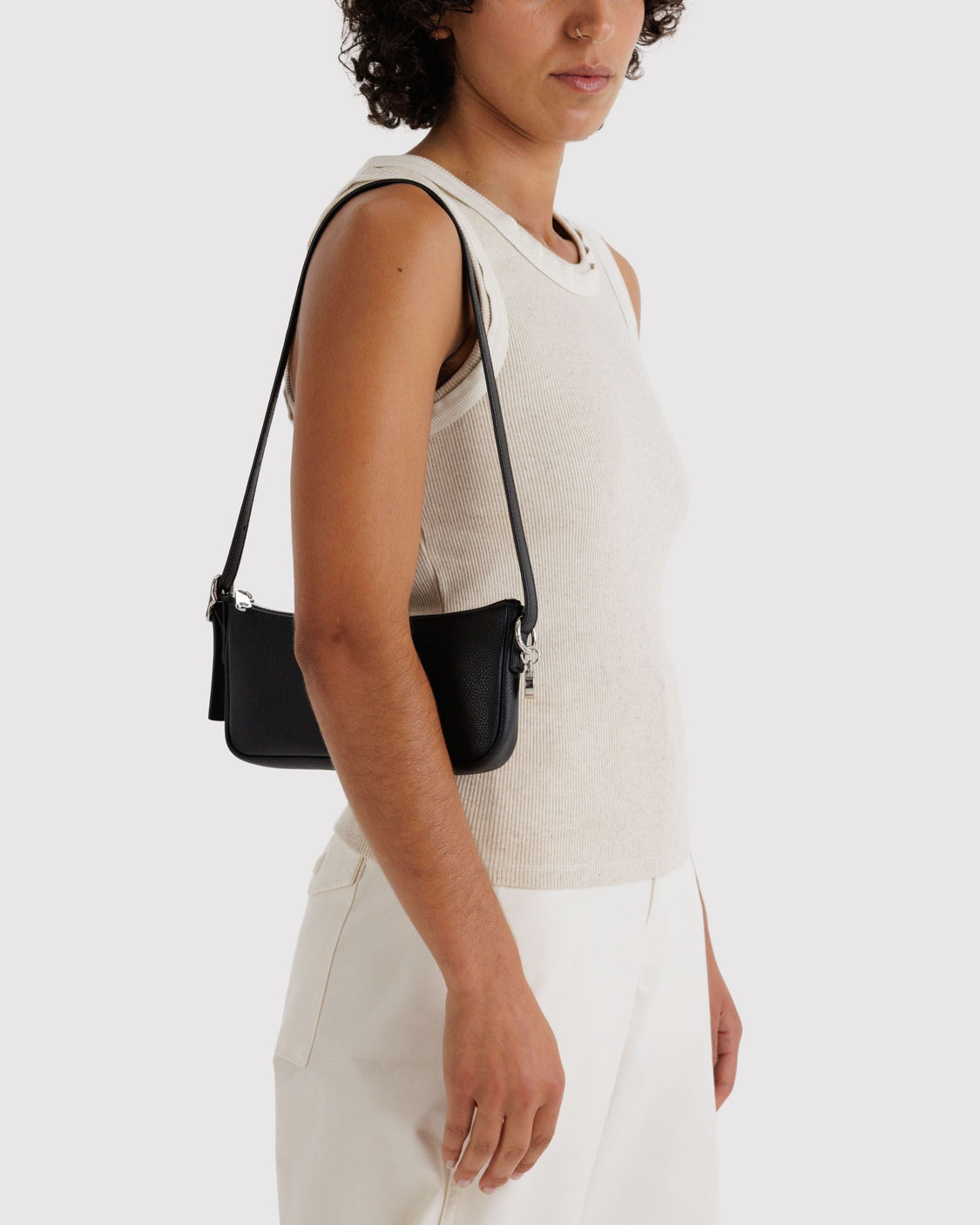 Recycled Leather Pochette - Black - Travel Home Carry