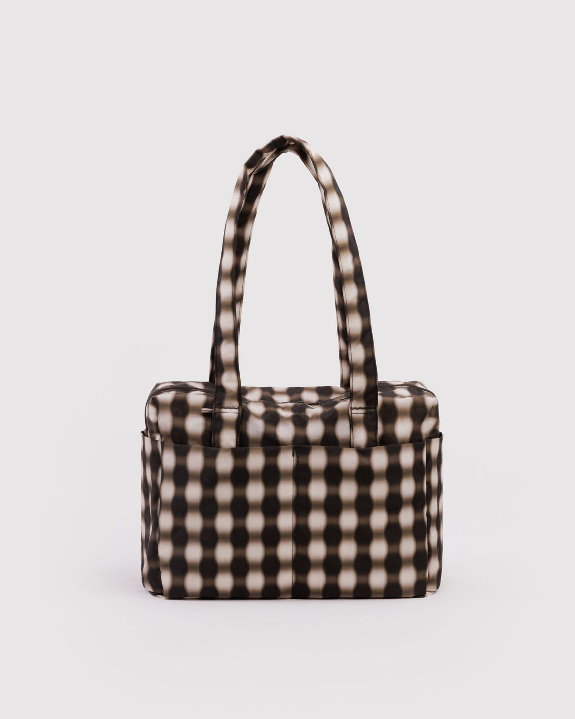 Everyday Cloud Bag - Blurred Gingham Brown - Travel Street Carry